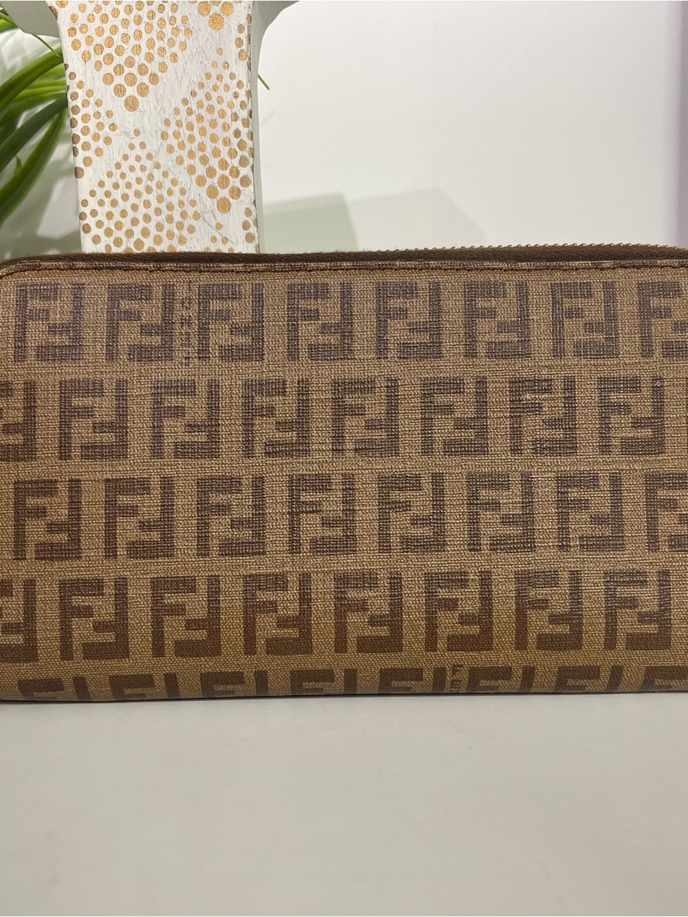 Fendi Zucchino Zippy Canvas Wallet